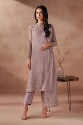 Sequins embroidered chiffon shirt front panels of Zarif MUF-04 SAHEER